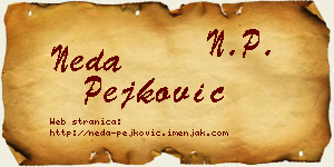 Neda Pejković vizit kartica